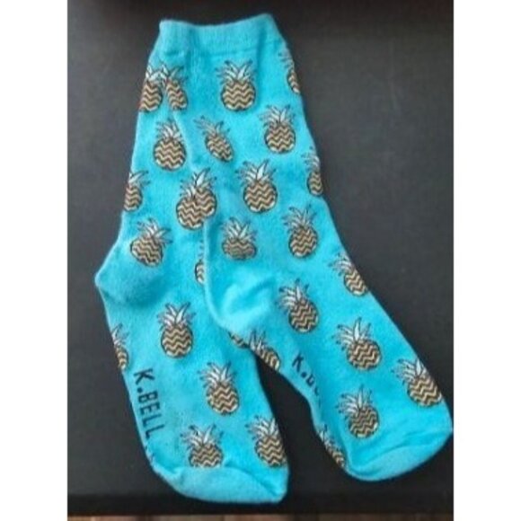 3 calf sock lot pine apples roses spiders - Picture 1 of 3